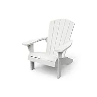 keter allibert by troy adirondack chaise d'extérieur en plastique blanc résistant aux intempéries design américain classique pour jardin, terrasse et balcon 93 x 81 x 96,5 cm