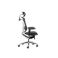 rekt rgo max business chaise de bureau ergonomique haute qualité confort - accoudoirs 4d, appuie tête, réglage cervical, lombaire, profondeur d'assise, supporte jusqu'à 150 kg