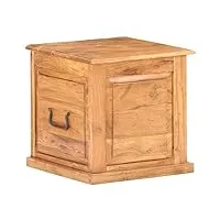 vidaxl coffre boîte de rangement coffre de rangement table de chevet armoire chambre salon maison intérieur 40x40x40 cm bois d'acacia massif