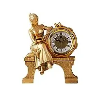 zjz horloge de cheminée cadran à chiffres romains horloges de cheminée horloge de bureau en résine muet bureau
