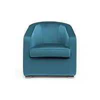 alterego divani fauteuil pollon velours amsterdam bleu