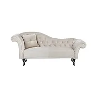 chaise longue canapé méridienne chesterfield côté gauche en velours beige confort et style idéal pour salon glamour et vintage beliani