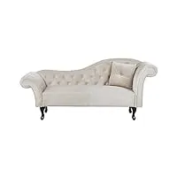 chaise longue canapé méridienne chesterfield côté droit en velours beige confort et style idéal pour salon glamour et vintage beliani