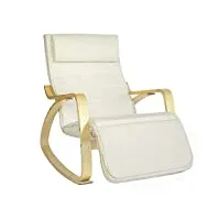 sobuy fauteuil à bascule fauteuil relax chaise berçante avec repose-pieds réglable fst16-w