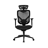 rekt rgo chaise de bureau ergonomique haute qualité confort synchrone - accoudoirs 4d, appuie tête, réglage cervical, lombaire, profondeur d'assise, supporte jusqu'à 150 kg