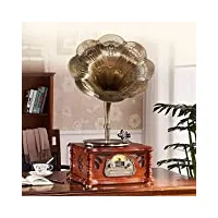 changhua1 machine à disque vinyle rétro européen avec gramophone et graveur - multifonction - lecteur cd et radio bluetooth - caisson de basses - 46 x 36 x 83 cm