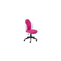 inter link chaise de bureau pour enfants pivotante - housse en maille - combinaison de couleurs rose et blanc