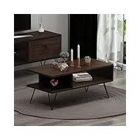 homidea milestone table basse de salon - table de canapé - table café moderne dans un design à la mode (noyer/noir)