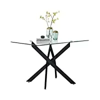 goldfan table de salle à manger en verre moderne table à manger cuisine rectangulaire table avec noir pieds pour salon bureau etc 110 x 70 x 75cm…