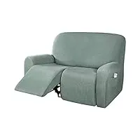 nopexto housse de fauteuil,elastique canapé relax sofa housse, poche latérale antidérapant lavable housse de fauteuil de relax Élastique (2 places,vert haricot)
