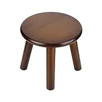 tabourets en bois de ménage polyvalents mignon petit banc siège enfant bricolage meubles tabouret escabeaux(marron - rond)
