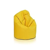 ecopuf | pouf poire jaune taille xl - pouf pour intérieur et extérieur - résistant aux taches - pouf poire rembourré pour adultes en polystyrène - sac pour fauteuil pouf double zip