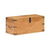 tidyard coffre de rangement coffre de stockage banc d’entrée 90x40x40 cm bois d'acacia solide
