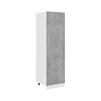 vidaxl armoire de réfrigérateur placard armoire de rangement meubles de cuisine avec 4 etagères maison intérieur gris béton 60x57x207 cm aggloméré