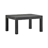 vidaxl table de jardin meuble de patio table de terrasse table d'extérieur meuble de jardin arrière-cour balcon anthracite 58x58x41 cm pp rotin