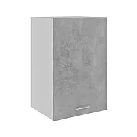 vidaxl armoire suspendue placard armoire de rangement murale meuble de cuisine avec 2 etagères maison intérieur gris béton 39,5x31x60 cm aggloméré