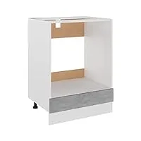 vidaxl armoire à four placard armoire de rangement meuble de cuisine avec 1 etagère maison intérieur gris béton 60x46x81,5 cm aggloméré