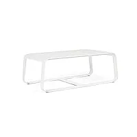 bizzotto table basse extérieure merrigan rectangle 105 x 62 x 38 aluminium blanc