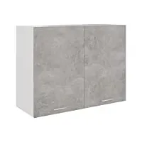 vidaxl armoire murale 2 étagères de cuisine encastrable gris béton 80 x 31 x 60 cm