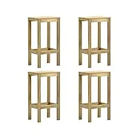 vidaxl 4x bois de pin imprégné tabourets de bar chaises de pub sièges de bistro tabourets de comptoir chaises de salle à manger cuisine maison