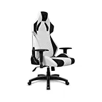 empire gaming - racing 900 chaise gaming fauteuil de bureau gamer - siège ergonomique coussin lombaire intégré - dossier inclinable accoudoirs réglable - semilicuir blanche