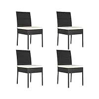 vidaxl 4x chaises de salle à manger de jardin chaises à dîner de patio sièges d'extérieur chaises de repas terrasse résine tressée noir