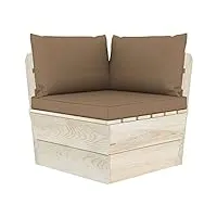 vidaxl epicéa imprégné canapé d'angle palette de jardin avec coussins meuble de jardin canapé d'extérieur patio terrasse salon intérieur