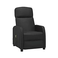 vidaxl fauteuil de massage, siège inclinable avec dossier et repose-pied réglables, chaise de salle de séjour salon, industriel, noir similicuir