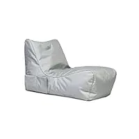 ecopuf flavio puff fauteuil de chaise longue en polyester avec poche de rangement et poignée pouf relax pour intérieur et extérieur fauteuil rembourré en polystyrène