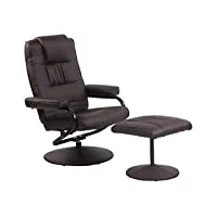 clp fauteuil inclinable ennis en similicuir i fauteuil de relaxation avec repose-pieds i siège de télévision avec mécanisme d'inclinaison, couleur:marron