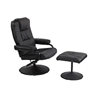 clp fauteuil inclinable ennis en similicuir i fauteuil de relaxation avec repose-pieds i siège de télévision avec mécanisme d'inclinaison, couleur:noir
