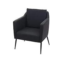 fauteuil de salon hwc-h93a, fauteuil cocktail fauteuil relax fauteuil - similicuir noir