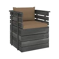 vidaxl fauteuil de jardin avec coussins meuble de terrasse canapé de patio canapé d'extérieur meuble de jardin salon bois de pin massif