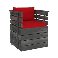 vidaxl fauteuil de jardin avec coussins canapé d'extérieur meuble de jardin meuble de terrasse canapé de patio salon bois de pin massif