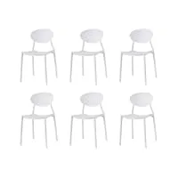 baroni home chaises en pvc, chaises de cuisine et salle à manger, chaiss trés résistant, 6 pièces, blanc, 50x46x82 cm