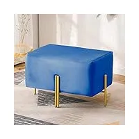 xbcdx pouf rectangle velours repose-pieds table basse tapissée pouf repose-pieds avec pieds dorés pour salon chambre-bleu royal 60x42x40cm (23.6x16.5x15.7inch)