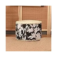 sywlwxkq lot de 2 repose-pieds ottomans, pouf rond en paille tissée en rotin, couleur primaire, fabriqué à la main, coussin de siège en tatami japonais épaissi respectueux de l'environnemen