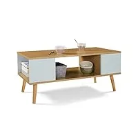 idmarket - table basse scandinave rectangulaire alize bois et vert
