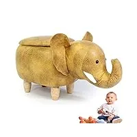 myyingbin enfants éléphant ottoman jouet coffre de rangement animaux repose-pieds adultes repose-pieds pépinière meubles de chambre, yellow
