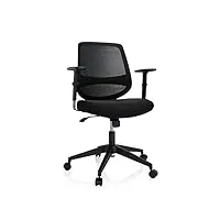 hjh office 740002 chester fauteuil de bureau pivotant avec accoudoirs réglables en hauteur et fonction bascule noir