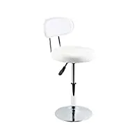 furwoo tabouret chaise de café chaise de barbier hauteur réglable rotatif petit dossier devoirs salon boutique petit déjeuner maison cuisine chaise de bar (blanc)