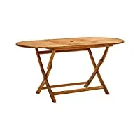 vidaxl table de jardin pliable table de salle à manger de patio meuble d'extérieur terrasse véranda 160x85x75 cm bois d'acacia massif
