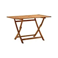 vidaxl table de jardin pliable table de salle à manger de patio meuble d'extérieur terrasse véranda 120x70x75 cm bois d'acacia massif