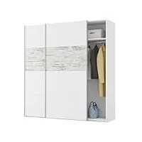 habitdesign loungitude - emma - armoire penderies - 2 portes coulissantes - blanc - l180 x p60 x h200cm