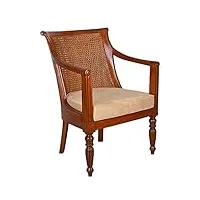 chaise d'accoudoir en bois d'acajou fauteuil bibliothèque marron antique coussin amovible mar209 palazzo exclusif