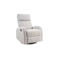 signal meble fauteuil de relaxation pliant en tissu olimp - gris - h 101 x l 72 x p 55 cm