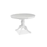 signal meble table extensible - olivia - l 106 x l 141 x h 76 cm - blanc