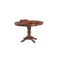 signal meble table extensibles ronde en bois mdf - marron - 6 couverts - h 75 cm x d 90 cm
