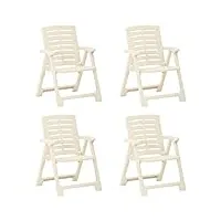 vidaxl 4x chaises de jardin fauteuils de patio chaises de terrasse fauteuils de jardin chaises d'extérieur sièges de jardin plastique blanc