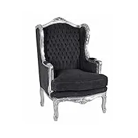 palazzo cat560e02 fauteuil baroque rembourré argenté/noir